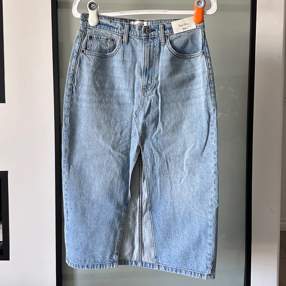 Abercrombie Denim Midi Skirt NWT